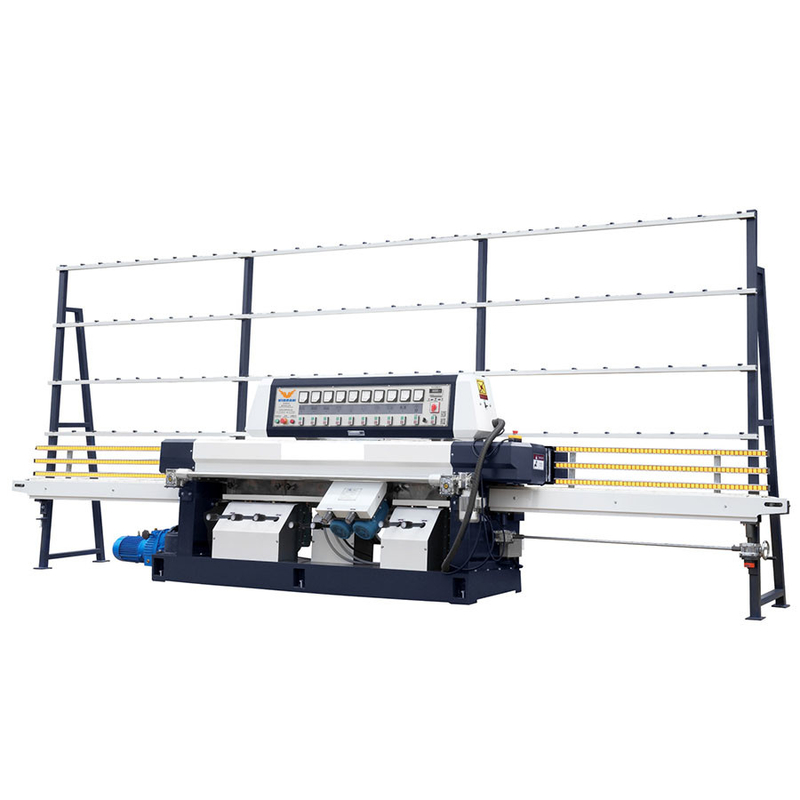 Straight line Glass edging machine 9 Motors grinding head linear polishing machine